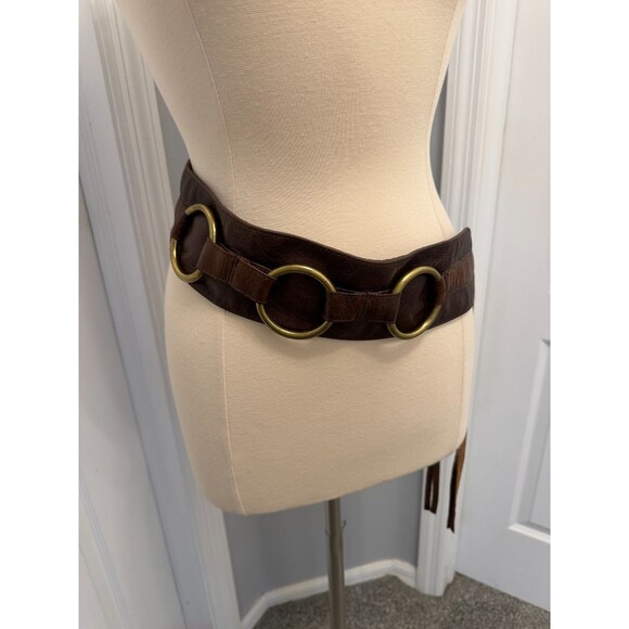 JJ Winters Western Leather Belt Brass O Rings Fringe Brown Small Handcrafted USA main image 10